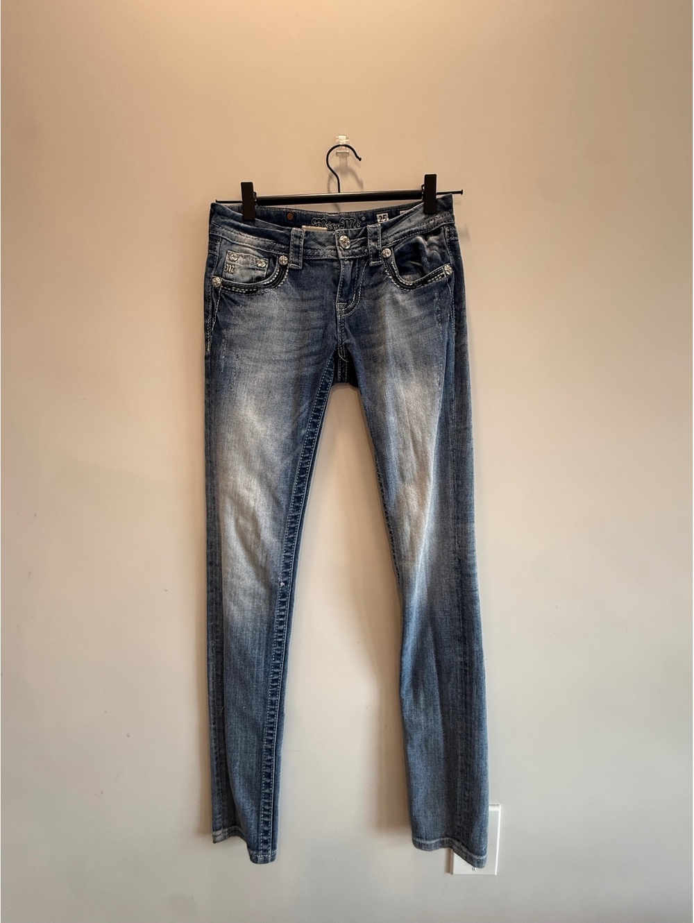 Miss Me jeans with embroidered angel wing detail Size 25